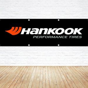 HANKOOK Tires Logo Vinyl Banner 1.5x6ft. Sign Tire Shop Mechanic Auto Racing Fan